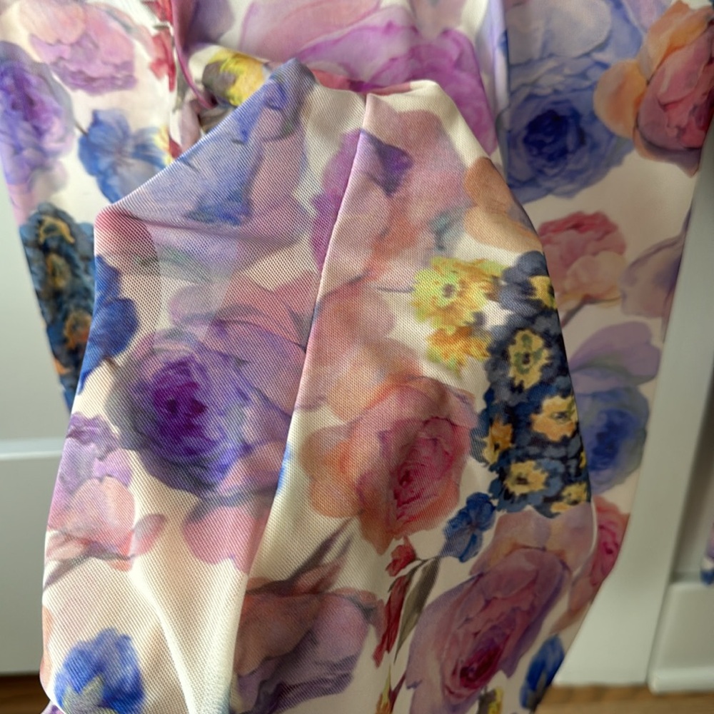 Ganni Turtleneck Printed Mesh Floral | Size 34 or US 2 - Picture 5 of 13